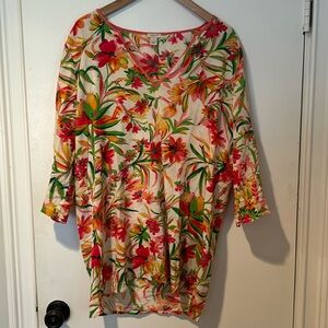 J.Crew flowered tunic/cover up-large
